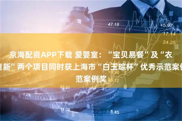 京海配资APP下载 爱婴室：“宝贝易餐”及“衣旧童新”两个项目同时获上海市“白玉琮杯”优秀示范案例奖